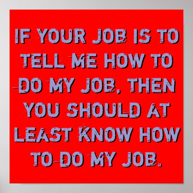 Know my job Poster (Vorne)