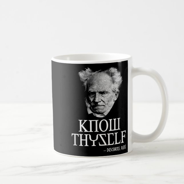 Know Thyself Sokrates Descartes Schopenhauer Philo Kaffeetasse (Rechts)