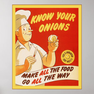 Know Your Onions ~ Vintages US WW2 Poster