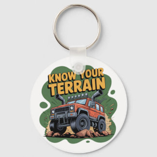 Know Your Terrain 4x4 Off Road Truck Cartoon Schlüsselanhänger