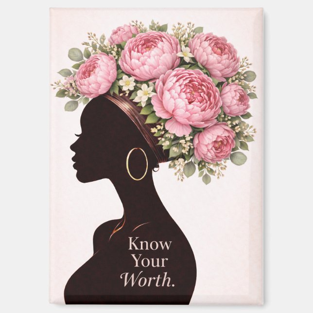 Know Your Worth Inspirational Magnet  (Vorderseite)
