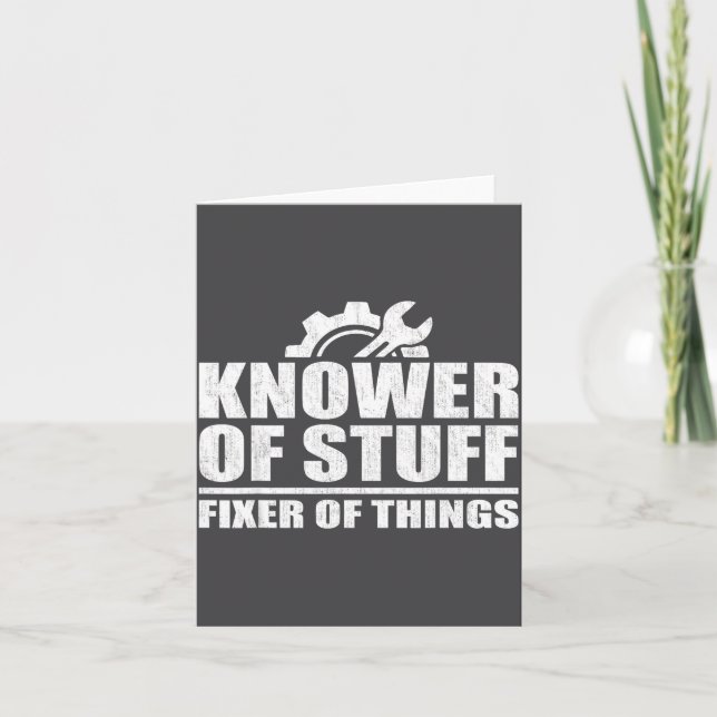 Knower Of Stuff Fixer Of Things Funny Mechanic Fat Karte (Vorderseite)