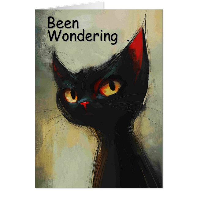  Knowing Black Ninja Cat Wondering  (Vorne)