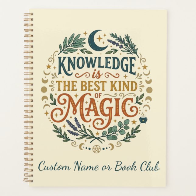 Knowledge is Magic Witchy Academic Book Botanical Planer (Vorderseite)