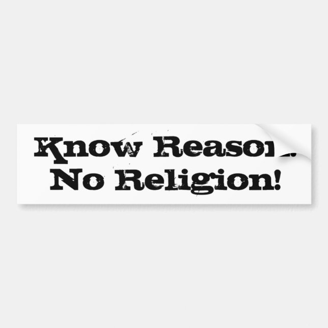 knowreason_noreligion Autoaufkleber (Vorne)
