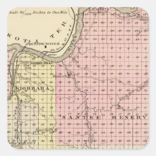 Knox County, Nebraska Quadratischer Aufkleber