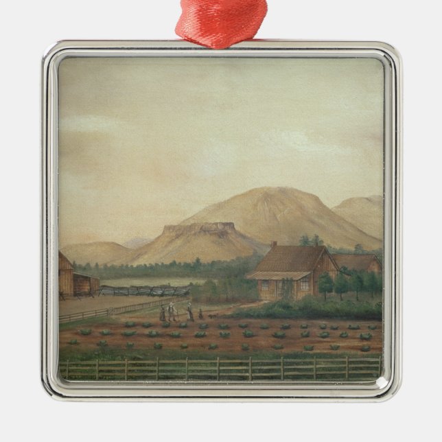 Knox Ranch, Idaho Silbernes Ornament (Vorne)
