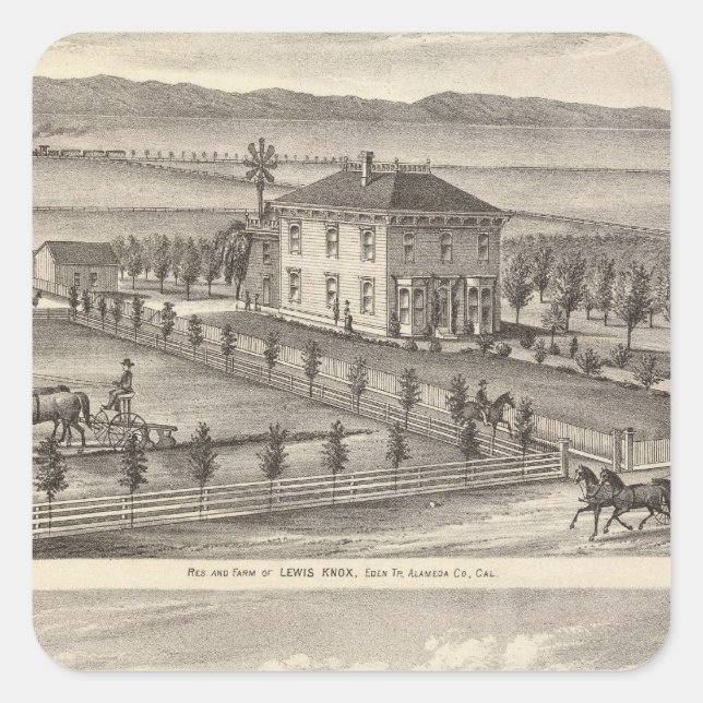 Knox, Stone Residenzen Quadratischer Aufkleber (Vorderseite)