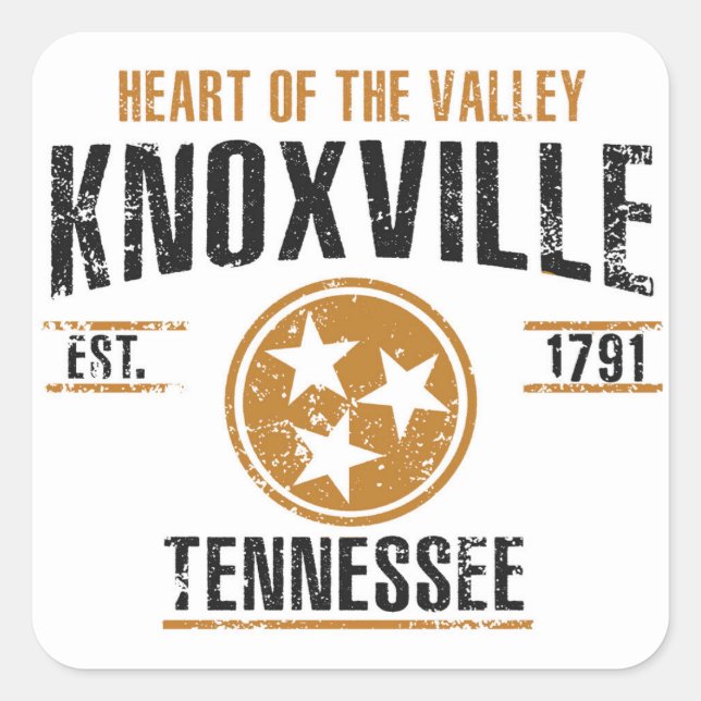 Knoxville Quadratischer Aufkleber (Vorderseite)