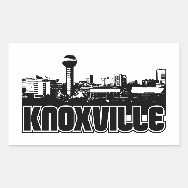 Knoxville Skyline Rechteckiger Aufkleber (Vorderseite)