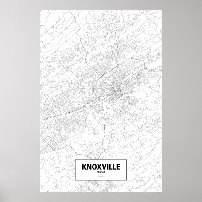 Knoxville, Tennessee (schwarz auf weiß) Poster (Vorne)