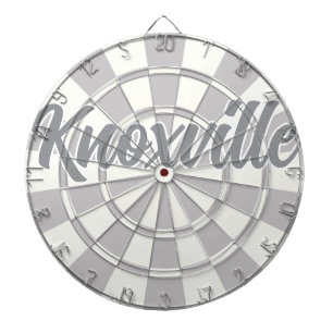 Knoxville TN Grauer und weißer bearbeitbarer Text Dartscheibe