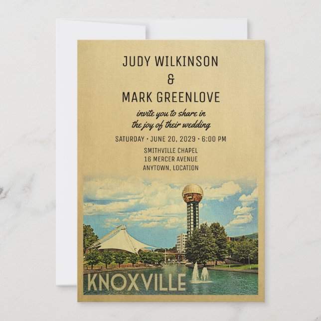 Knoxville Wedding Einladung Tennessee (Vorderseite)