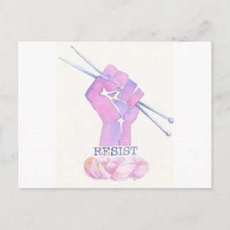 Kntting power fist with RESIST Postkarte