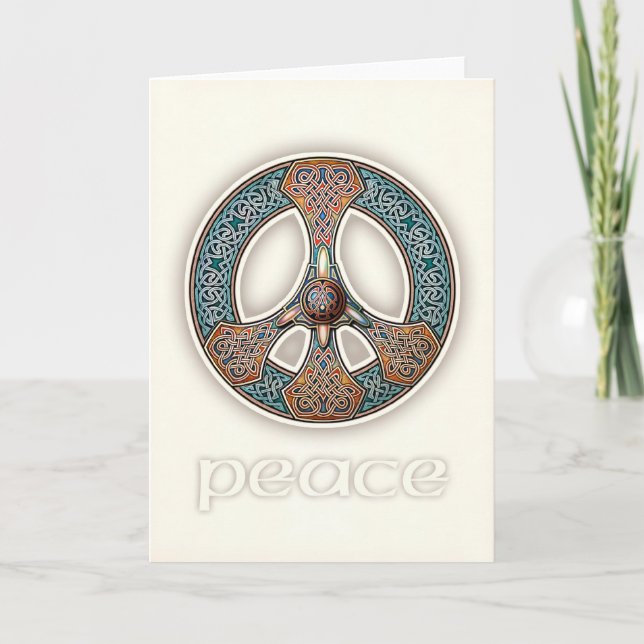 Knüpfarbeit Peace Sign Grußkarte Karte (Vorderseite)