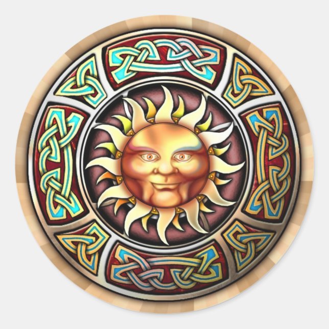 Knüpfarbeit Sun Face Stickers (Vorderseite)