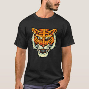 Knurrender offener Mund Bengal-Tiger-Katze T-Shirt