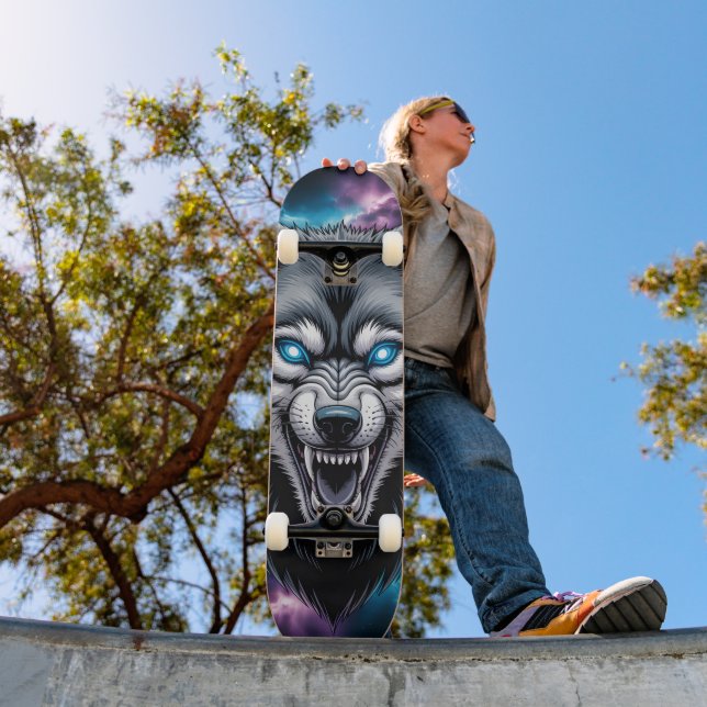 Knurrender Wolfkopf Skateboard (Außenbereich 1)
