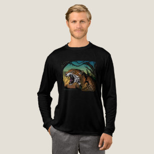 Knurrendes Jaguar-Dschungel-Design – Wilde Katze T Tri-Blend Shirt