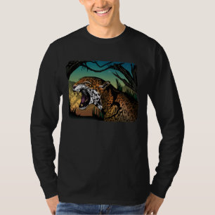 Knurrendes Jaguar-Dschungel-Design – Wildkatze Tea T-Shirt