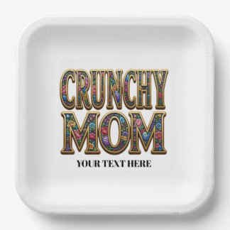 Knusprige Mama Florale Typografie 9" Quadratischer Pappteller