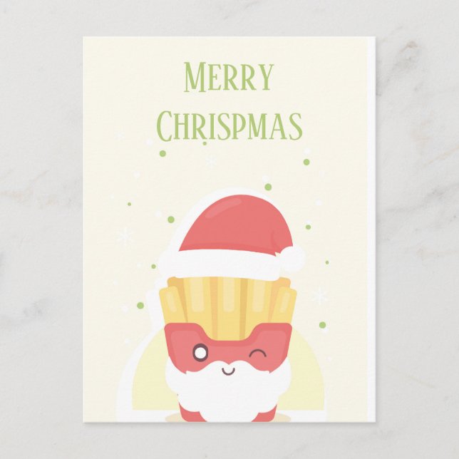 Knusprige Patties Frohe Weihnachten Postkarte (Vorderseite)