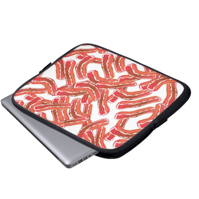 Knuspriges Bacon-Muster Laptopschutzhülle (Vorne Knopf)