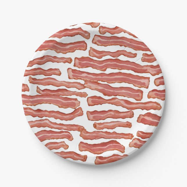 Knuspriges Bacon-Muster  Pappteller (Vorderseite)