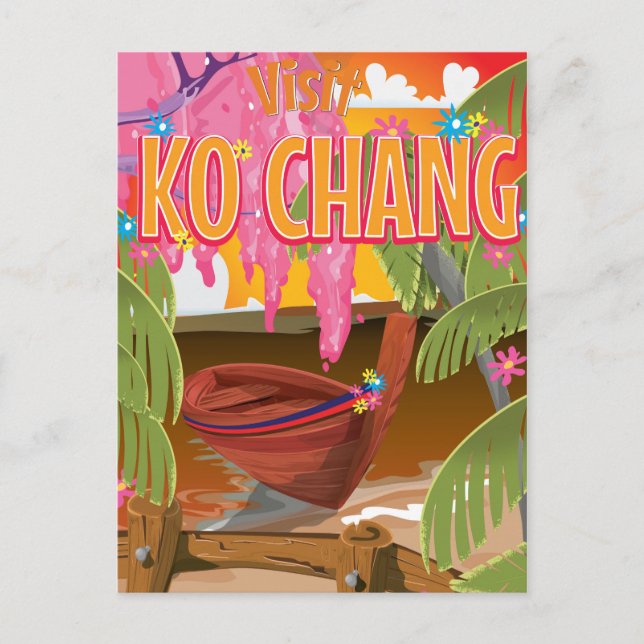 Ko Chang Thailand Reiseplakat Postkarte (Vorderseite)