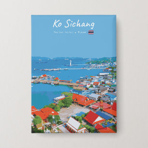 Ko Sichang, Thailand - Lebendige Hafenansicht Button