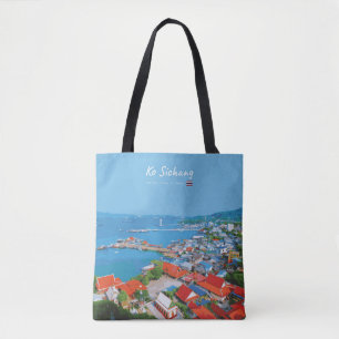 Ko Sichang, Thailand - Lebendige Hafenansicht Tasche