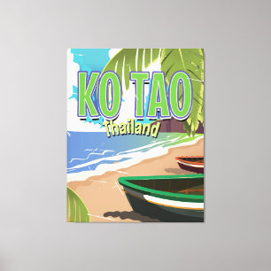 Ko Tao Thailand Vintage-Reiseplakat Leinwanddruck