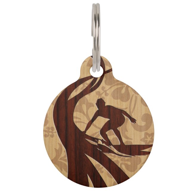Koa hölzernes Surfer-Imitat-Holz-Surfbrett Tiermarke (Vorderseite)