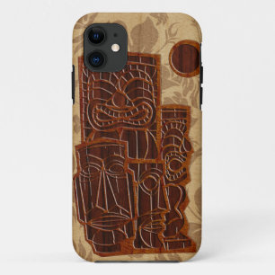Koa Wood Tiki Sun Surfboard iPhone 5 Hüllen