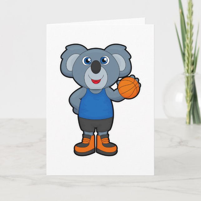 Koala als Basketballspieler mit Basketball Karte (Vorderseite)