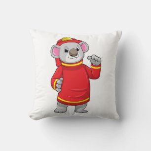 Koala als Feuerwehrmann mit Helmet Kissen