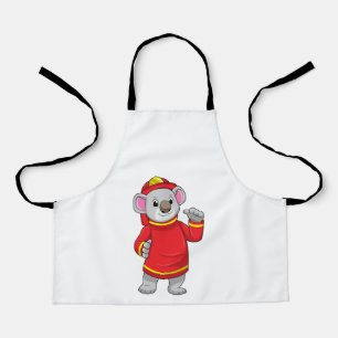 Koala als Feuerwehrmann mit Helmet Schürze