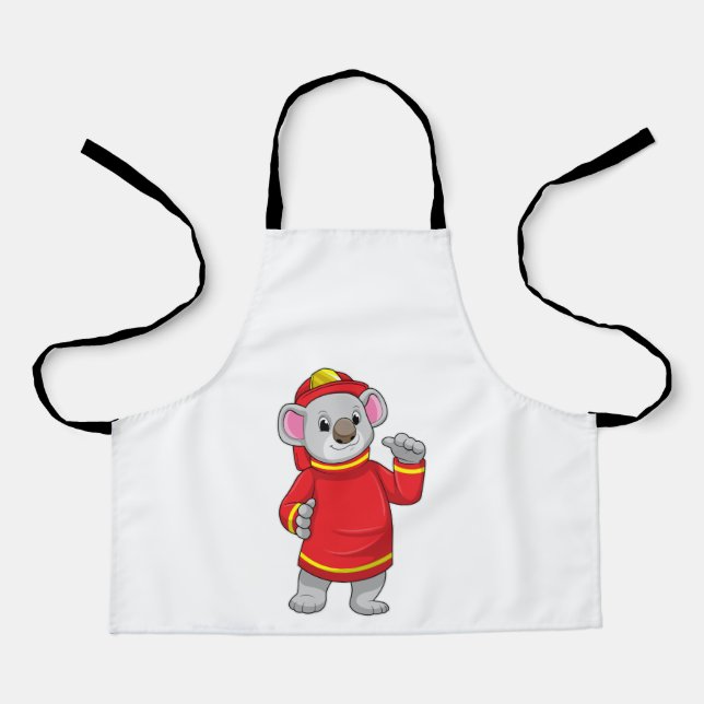 Koala als Feuerwehrmann mit Helmet Schürze (Vorderseite)