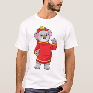Koala als Feuerwehrmann mit Helmet T-Shirt