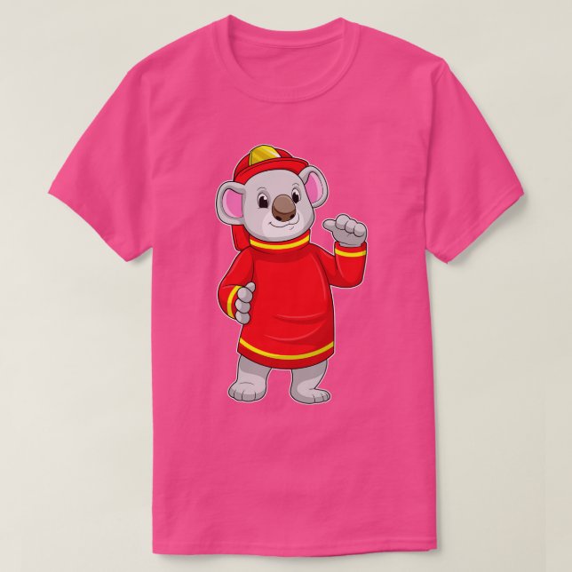 Koala als Feuerwehrmann mit Helmet T-Shirt (Design vorne)