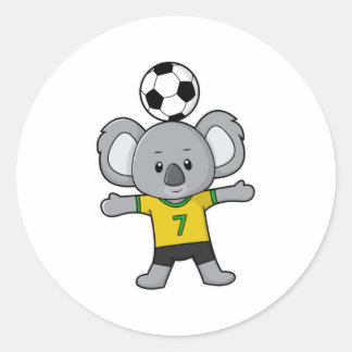 Koala als Fußballspieler mit Fußball Runder Aufkleber