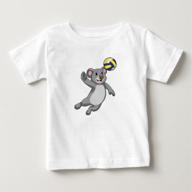 Koala als Volleyballspieler mit Volleyball Baby T-shirt (Vorderseite)
