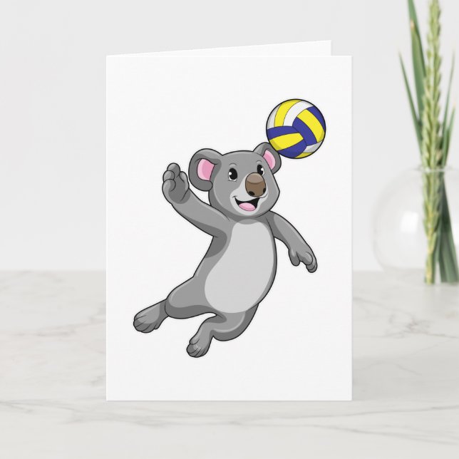 Koala als Volleyballspieler mit Volleyball Karte (Vorderseite)