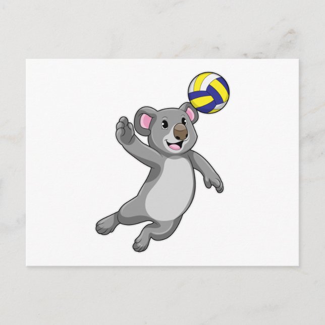Koala als Volleyballspieler mit Volleyball Postkarte (Vorderseite)