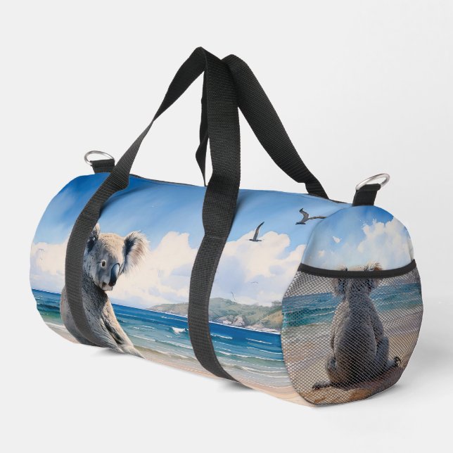 Koala am Sandstrand Duffle Bag (Rechte Ecke)