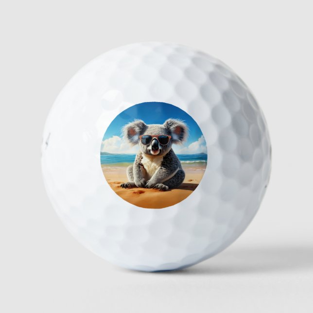 Koala am Sandstrand Golfball (Vorderseite)