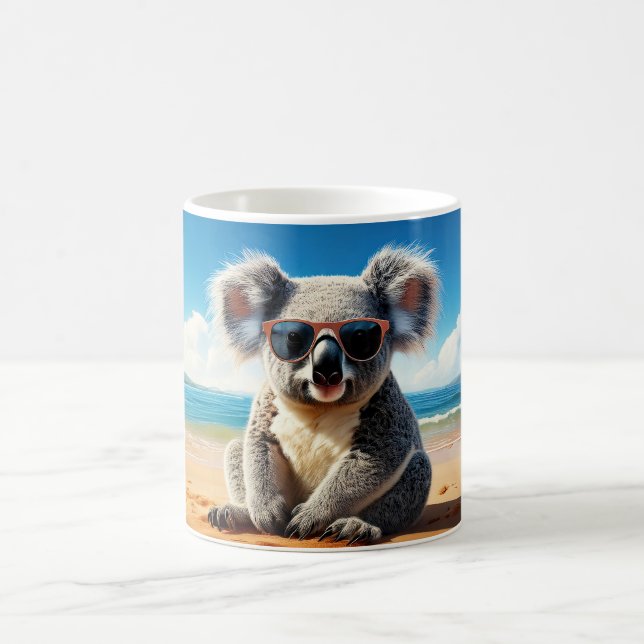 Koala am Sandstrand Kaffeetasse (Mittel)