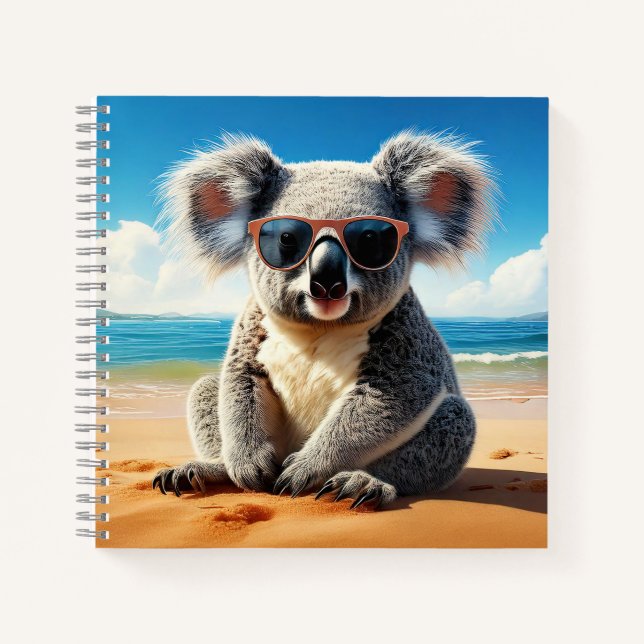 Koala am Sandstrand Notizbuch (Vorderseite)