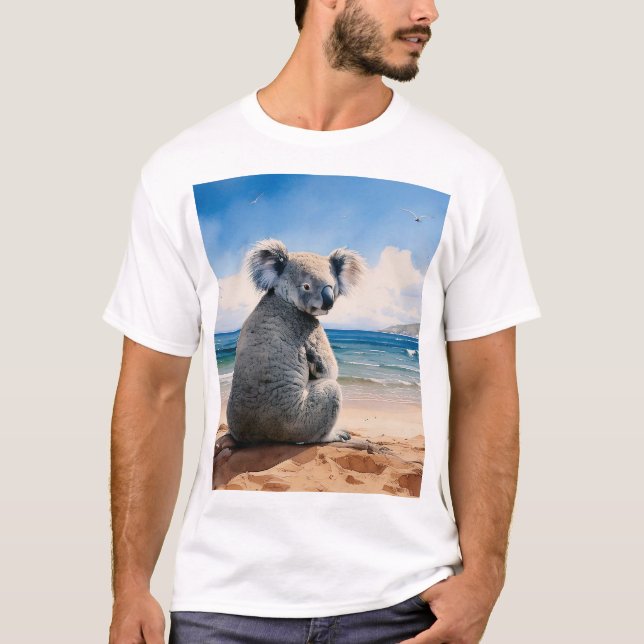 Koala am Sandstrand T-Shirt (Vorderseite)