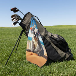 Koala am Strand mit Geweih und Schmuck Golfhandtuch